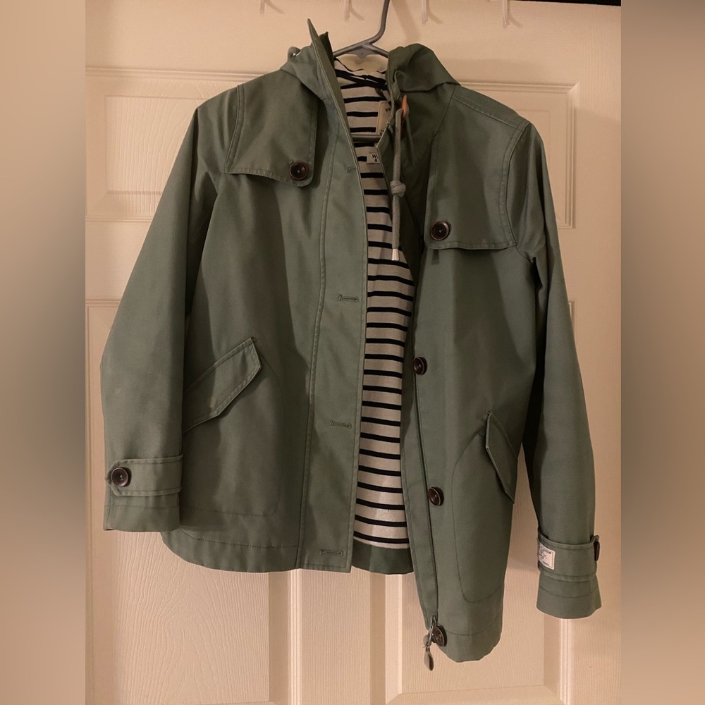 Joules green raincoat